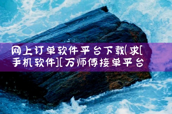网上订单软件平台下载
