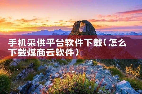 手机采供平台软件下载