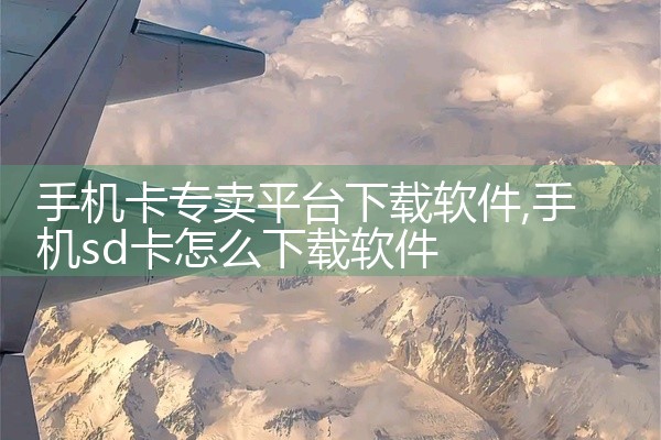 手机卡专卖平台下载软件